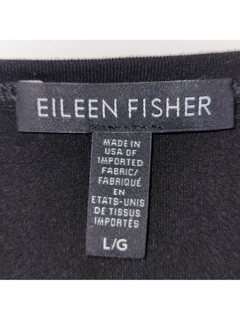 Eileen Fisher Black Long Sleeve Crewneck Shift Dress Women's Size L - Picture 10 of 12